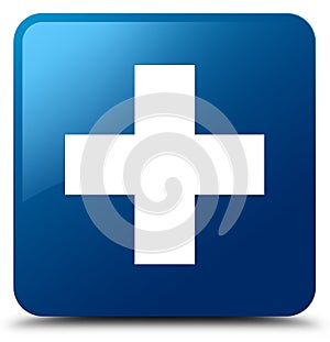 Plus icon blue square button