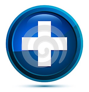 Plus icon elegant blue round button illustration
