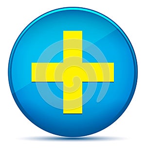 Plus icon modern flat cyan blue round button