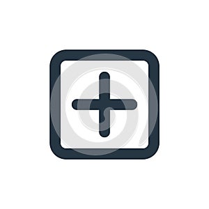 plus icon vector from essentials ui concept. Thin line illustration of plus editable stroke. plus linear sign for use on web and