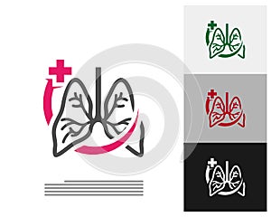 Plus Medical Lungs Logo Template Design Vector, Emblem, Design Concept, Creative Symbol, Icon