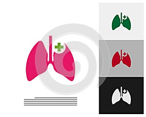 Plus Medical Lungs Logo Template Design Vector, Emblem, Design Concept, Creative Symbol, Icon