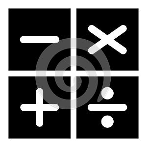 Plus, minus, multiply and devide to mathematics symbol, education maths icon, web element vector illustration design photo