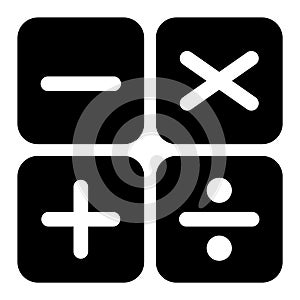 Plus, minus, multiply and devide to mathematics symbol, education maths icon, web element vector illustration design photo
