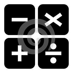 Plus, minus, multiply and devide to mathematics symbol, education maths icon, web element vector illustration design photo