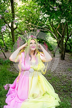 Plus sie model in elf costume. Fairy tale fantasy