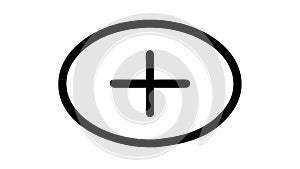 Plus Sign Icon in Oval Shape, Simple Add Button, vector design Generative AI