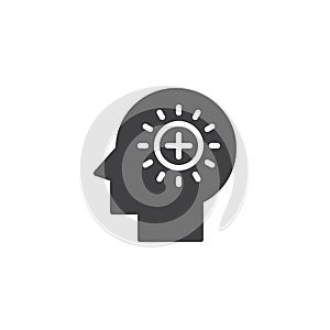 Plus signs in human head vector icon