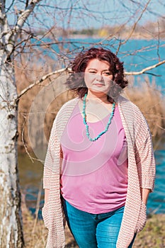 Plus size mature woman lifestyle photo