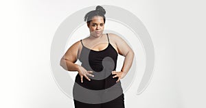 Plus size model in studio shoot