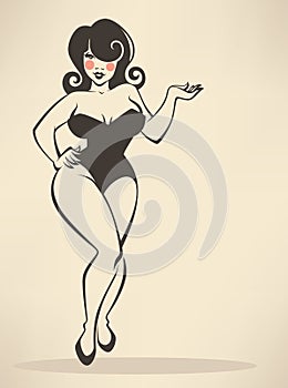 Plus size pin up girl