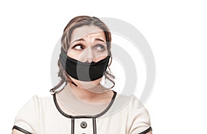 Plus size woman gagged photo