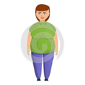 Plus size woman icon, cartoon style