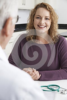 Plus Size Woman Meeting With Doctor In Surgery