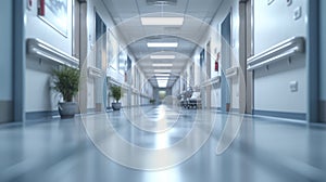 The Plush and Calm Hallways of a Modern Hospital, A Serene Healthcare Concept