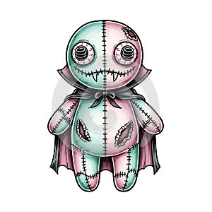 Voodoo Vampire Doll with Cape and Fangs