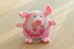 Plush pink fun toy pig