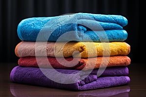 Plush Set colorful towels. Generate Ai