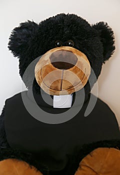 Plush toy with collar around the neck