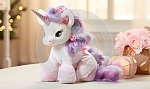 The plush unicorn, with its sparkling horn and fluffy wings, quickly became the favorite toy of the imaginative child