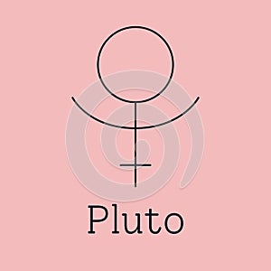 Pluto astrological and zodiac symbol