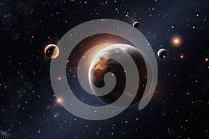 Pluto and its Moons, Stunning Image of the Distant Dwarf Planet in Space