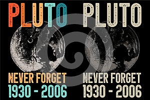 Pluto Never Forget 1930-2006 Vintage Retro Planet