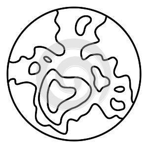 Pluto planet icon, outline style