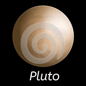 Pluto planet icon, realistic style