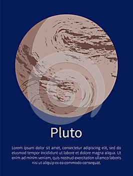 Pluto Planet Informative Poster with Sample Text