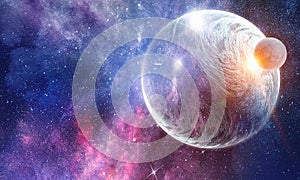 Pluto planet. Mixed media