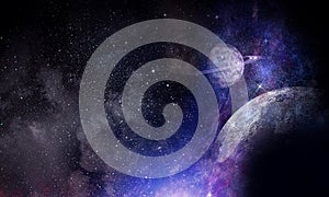 Pluto planet. Mixed media