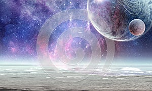 Pluto planet. Mixed media