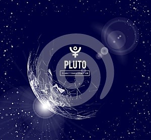 Pluto, the planet responsible in astrology for the transformation, rebirth, the collective energy of the masses. Vector