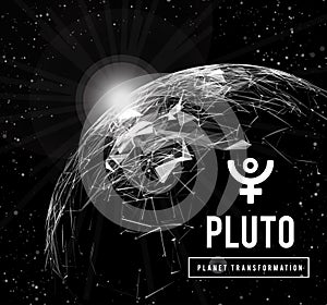 Pluto, the planet responsible in astrology for the transformation, rebirth, the collective energy of the masses. Vector