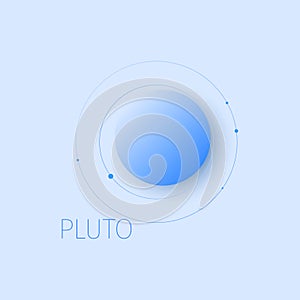 Pluto planet with satellites orbit.