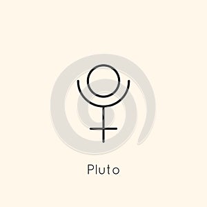 Pluto Planet Symbol Icon in Minimal Liner Trendy Style. Vector Astrological Sign for Logo, Tattoo, Calendar , Horoscope