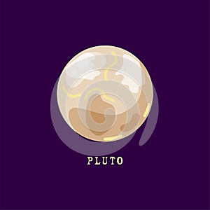 Pluto planet vector illustration