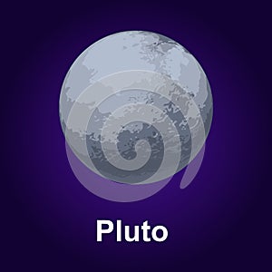 Pluton planet icon, isometric style