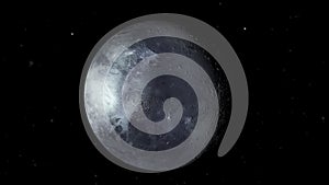 Pluton planet rotating in its own orbit in the outer space