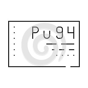 plutonium element line icon vector black illustration