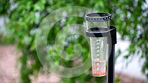 Pluviometer. container to measure the quantity of rain