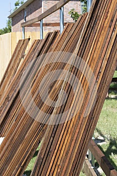 Ply wood for new fence building photo
