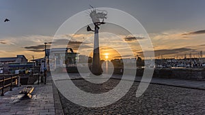 Plymouth Barbican at sunrise in England UK