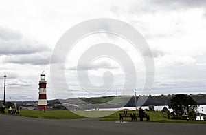 Plymouth lighthouse, Smeatons Tower in Plymouth Hoe, England