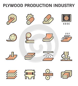 Plywood production icon photo