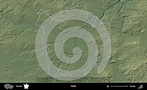 Plzen outlined, Czechia. Physical