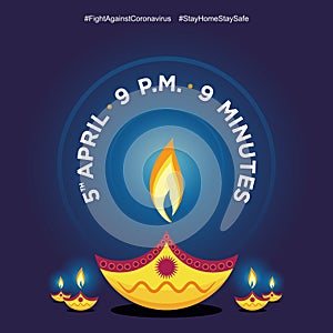 PM Modi urges nation to Light the Candle, Diya, Torch or mobile flash light for 9 minutes at 9 pm on 5 april 2020