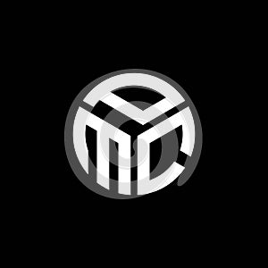 PMC letter logo design on black background. PMC creative initials letter logo concept. PMC letter design photo