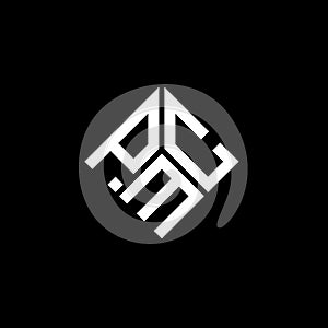 PMC letter logo design on black background. PMC creative initials letter logo concept. PMC letter design